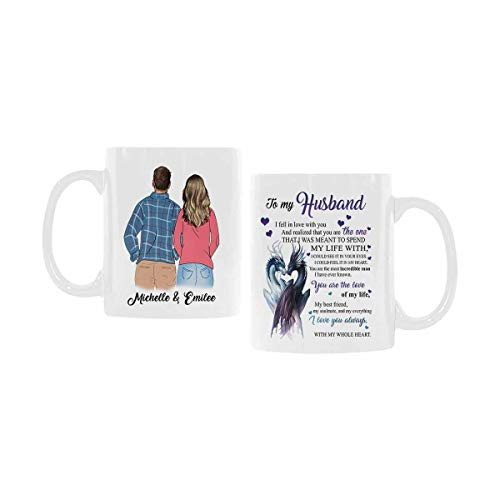 Pesonalized Husband Coffee Mugs from Wife  Anniversary or Birthday Gifts Mugs from Wife  Personalized Valentines Day Mug Gifts for Husband from Wife 11 or 15 Ounces