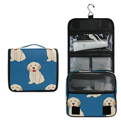 Hanging Travel Toiletry Bag - Cute Dogs Cosmetic Makeup Bag Pouch Organizer for Women and Girls Waterproof  dog-1