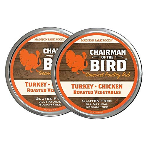 Madison Park Food - Chairman of the Bird Gourmet Turkey Rub   Poultry Seasoning  Dry Rub for Roasting  Smoking  and  Grilling - All Natural  2 oz  2 pack