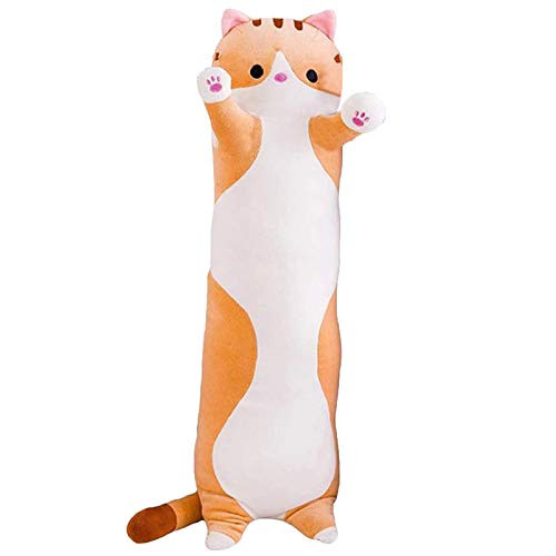 Cute Plush Cat Dolls Soft Cat Pillows Plush Long Cat Pillows Girlfriend Doll Kitten Toys for Kids Body Pillow Birthday Gifts for Kids and Women  Brown  70cm
