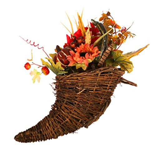 Garneck Thanksgiving Flower Arrangement Artificial Pumpkin Maple Leaf Berry Sun Flower Autumn Harvest Fall Flower Centerpieces Table Decoration Ornament