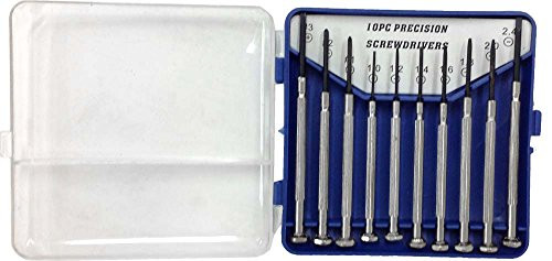 10 Piece Precision Screwdriver Set with Plastic Case