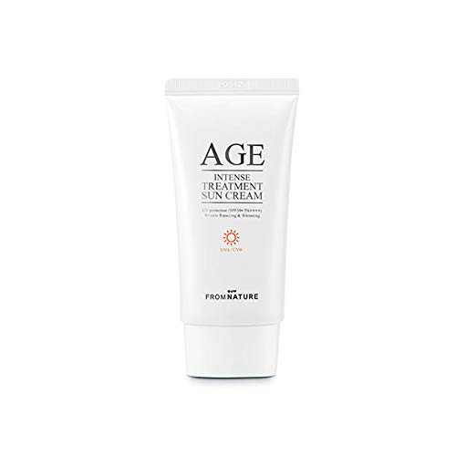FROMNATURE AGE Intense Treatment Sun Cream SPF50 plus PA plus plus plus plus  50g 1.76oz  UV protection  wrinkle improvement  whitening  revitalize skin  improved skin elasticity with Galactomyces Fermented