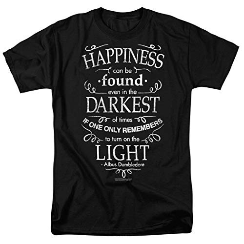 Popfunk Harry Potter Dumbledore Happiness Quote T Shirt  and  Stickers  Large  Black