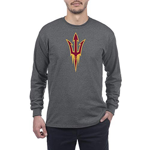 Elite Fan Shop NCAA Arizona State Sun Devils Mens Dark Heather Icon Touchdown Long Sleeve Shirt  Arizona State Sun Devils Dark Heather  Large