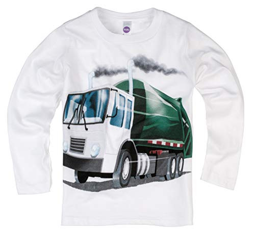 Shirts That Go Little Boys  Long Sleeve Garbage Truck T-Shirt 4 White