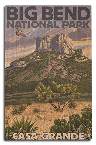Lantern Press Big Bend National Park  Texas - Casa Grande  10x15 Wood Wall Sign  Wall Decor Ready to Hang