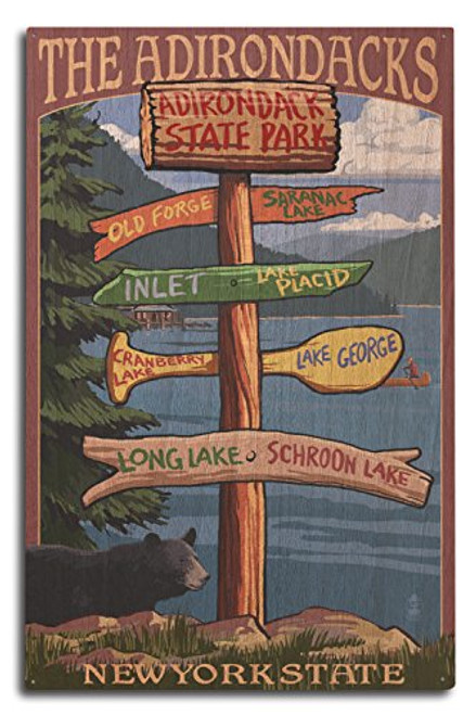 Lantern Press The Adirondacks New York State - Destinations Sign 10x15 Wood Wall Sign Wall Decor Ready to Hang Lantern Press The Adirondacks New York State - Destinations Sign 10x15 Wood Wall Sign Wall Decor Ready to Hang
