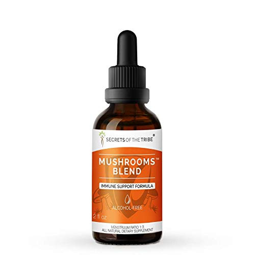 Mushrooms Blend Alcohol-Free  Glycerite Chaga  Shiitake  Maitake  Cordyceps  Reishi Mushroom. Tincture  Herbal Extract Immune Support Formula 2 OZ