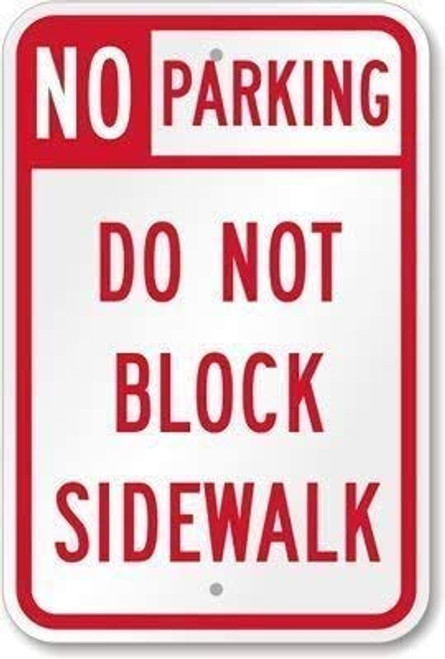 Lplpol Metal Tin Sign Aluminum No Parking Do Not Block Sidewalk Sign 12x18 inches