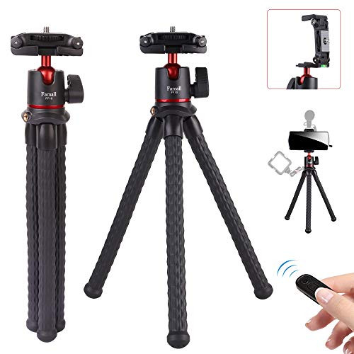 Phone Tripod Famall All-in-one Flexible Camera Tripod with Hidden Phone Mount for iPhone Canon Nikon Sony Cameras