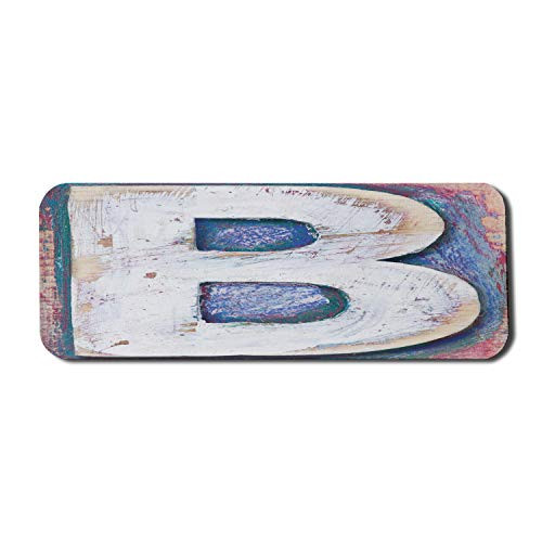 Ambesonne Letter B Computer Mouse Pad  Printing Design Wooden Block Letters Capital Rough Aged Worn Look  Rectangle Non-Slip Rubber Mousepad Large  31 inch x 12 inch Gaming Size  Multicolor