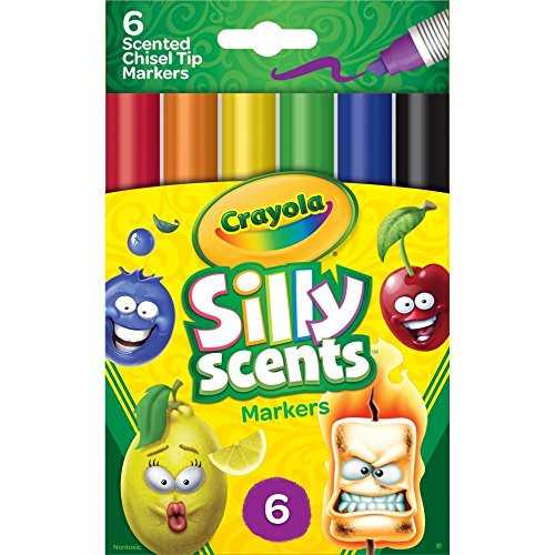 Crayola Silly Scents Scented Markers, Washable, 6 Count