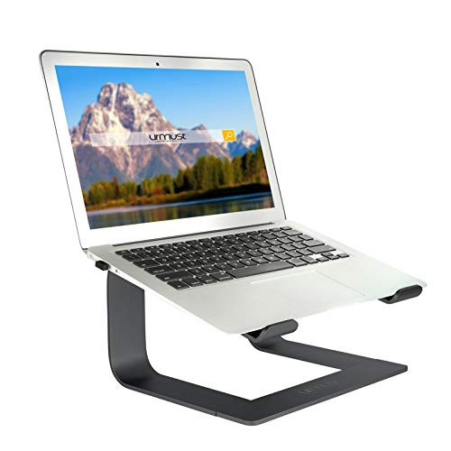 Urmust Laptop Stand for Desk Aluminum Computer Stand for Laptop Riser Holder Notebook Stand Compatible with MacBook Air Pro  Dell  HP  Lenovo Samsung  Alienware All Laptops 11-15.6 inch Black