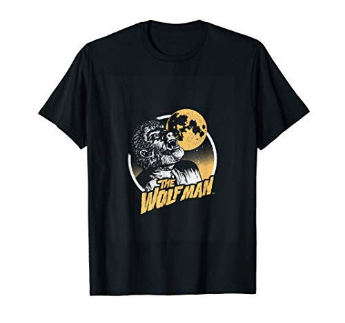 Universal Monsters Distressed Wolfman Circle Portrait Logo T-Shirt