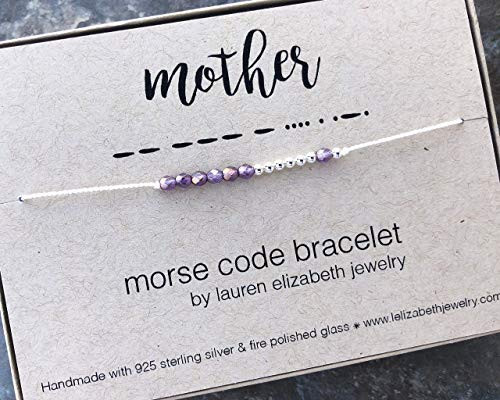 Mother Morse Code Bracelet - Birthday Gift for New Mom - Mother s Day Bracelet - Mama Jewelry - Handmade with 925 Sterling Silver