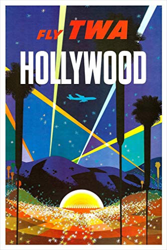 Hollywood California - TWA Travel Poster Print by delovely Arts
