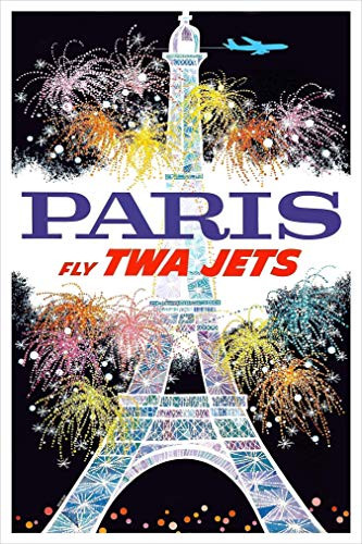 Paris - Eiffel Tower - TWA Travel Poster Print by delovely Arts