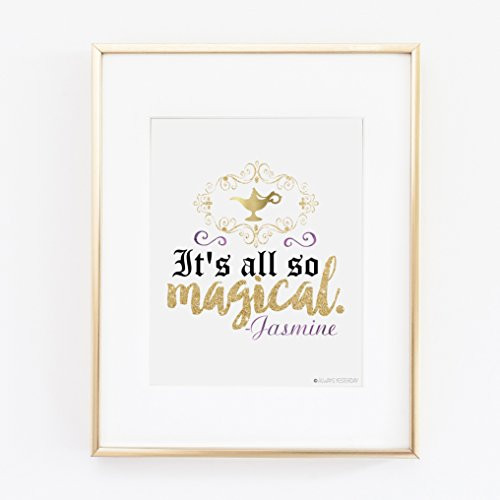 It s All so Magical Princess Jasmine Artwork by Always Yesterday Prints   Disney Princess Wall Art  Princess Jasmine Birthday  Princess Jasmine Print  Disney Home Decor   Aladdin Decor   Aladdin Art