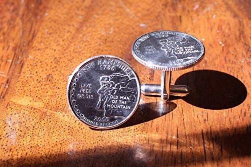 New Hampshire Cuff Links  New Hampshire novelty  New Hampshire gift for him  tuxedo cufflinks
