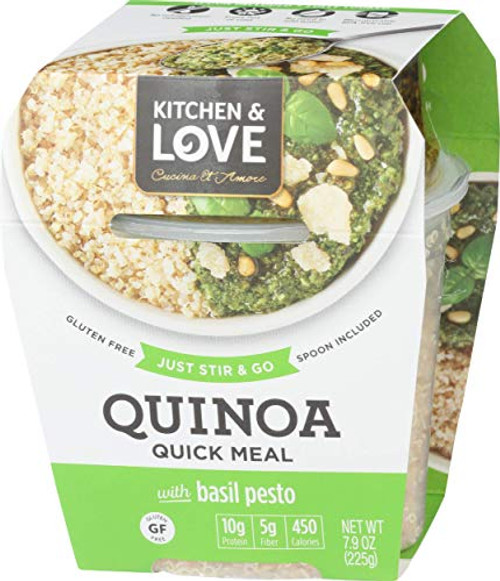 Kitchen and Love Basil Pesto Quinoa Quick Meal 6-Pack Gluten-Free Ready-to-Eat No Refrigeration Required Kitchen and Love Basil Pesto Quinoa Quick Meal 6-Pack Gluten-Free Ready-to-Eat No Refrigeration Required