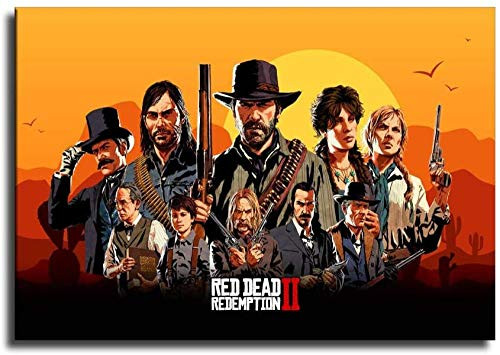 Red Dead Redemption 2 Canvas Art Poster and Wall Art Picture Print Modern Family Bedroom Decor Posters.YAYAO
