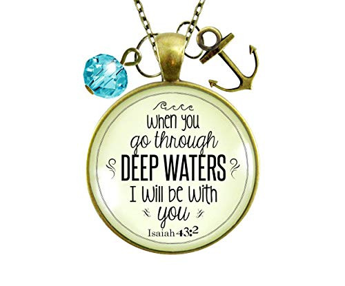 Gutsy Goodness 36 inch Anchor Necklace Deep Waters Faith Encouragement Quote Jewelry Gift Gutsy Goodness 36 inch Anchor Necklace Deep Waters Faith Encouragement Quote Jewelry Gift