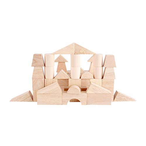 NUOBESTY 50pcs Wooden Building Blocks Set Unfinished Wood Stacking Bricks Board Games Construction Plaything Educational Montessori Toy for Kids Toddler NUOBESTY 50pcs Wooden Building Blocks Set Unfinished Wood Stacking Bricks Board Games Construction Plaything Educational Montessori Toy for Kids Toddler