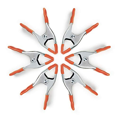 PONY Heavy Duty Spring Clamps Set  2 inch  Steel made with Protected Rubber Handles and Tips  6-Pack
