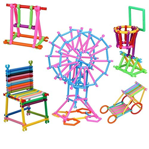 HXZX 256pcs Kids DIY Creative Intelligence Sticks Blocks Plastic Early Educational Learning Building Blocks Toys for Children