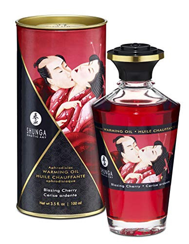 Shunga Warming Massage Oil 3.5 Fluid Ounces  Cherry
