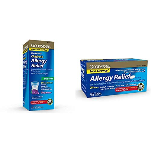 Goodsense Children s Allergy Relief Loratadine Oral Solution 5 Mg 5 Ml  8 Fluid Ounce and GoodSense Allergy Relief Loratadine Tablets  10 mg  365 Count