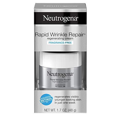 Neutrogena Rapid Wrinkle Repair Retinol Cream  Anti-Wrinkle Face  and  Neck Cream with Hyaluronic Acid  and  Retinol  Fragrance-Free Moisturizer  1.7 oz