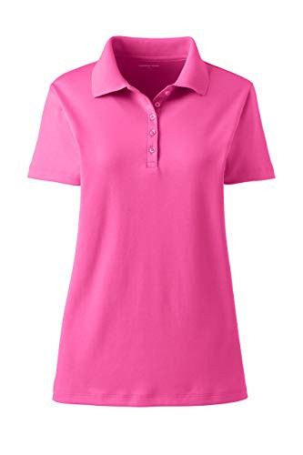 Lands  End Womens Short Sleeve Supima Polo Pink Phlox Plus 1x