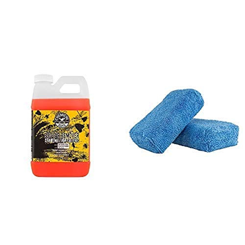 Chemical Guys CWS_104 Bug and Tar Heavy Duty Car Wash Shampoo 64oz 64. Fluid_Ounces and MIC_292_02 Premium Grade Microfiber Applicator Blue Pack of 2 Chemical Guys CWS_104 Bug and Tar Heavy Duty Car Wash Shampoo 64oz 64. Fluid_Ounces and MIC_292_02 Premium Grade Microfiber Applicator Blue Pack of 2