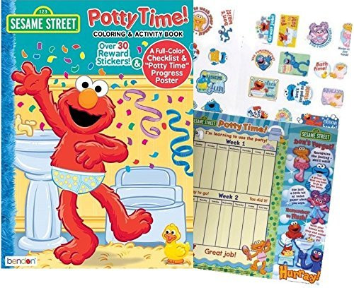 Elmo's Sesame Street "Potty Time" Coloring and Activity Book with Over 30 Stickers, Full Color Check List and "Potty Time Progress Chart"