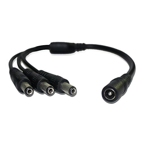 ESUMIC DC Power Female to Male Splitter Adatper Cable for LED Strip Lights CCTV Camera (1TO3)