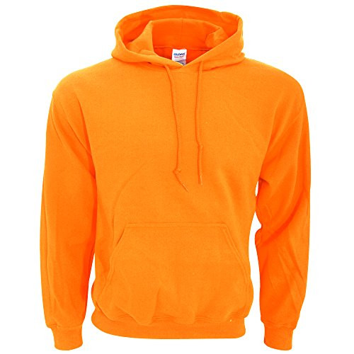 Gildan G125 DryBlend Adult Hooded Sweatshirt  Safety Orange  Medium