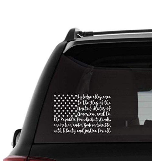 Large Pledge of Allegiance Flag Vinyl Decal