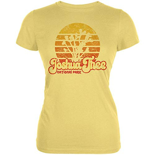 National Park Retro 70s Sunset Joshua Tree Juniors Soft T Shirt Yellow SM