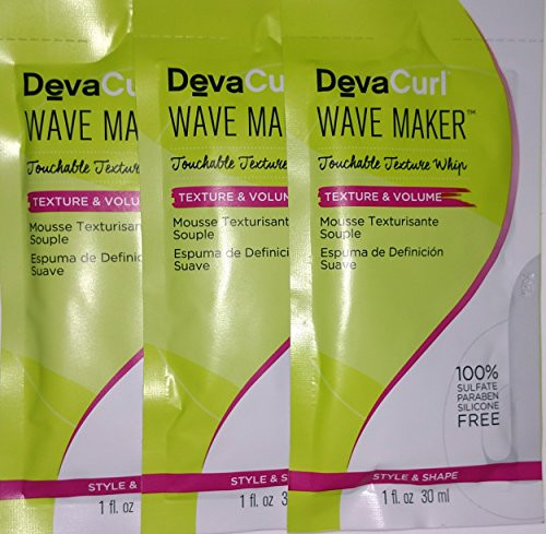 DevaCurl Wave Maker Touchable Texture Whip Travel Size  1oz x3