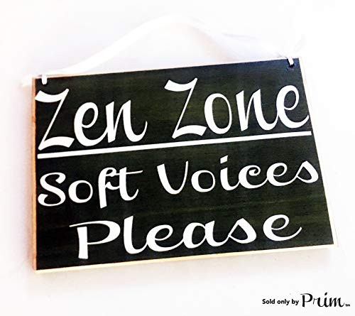 8x6 Zen Zone Soft Voices Please Custom Wood Sign Please Do Not Disturb Yoga Meditating Meditation in Session in A Meeting Shhh Door Plaque