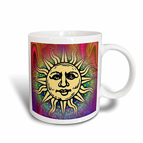 3dRose mug_167087_3 Sun Symbol With Pretty Fractal And Abstract Digital Art Magic Transforming Mug  11 oz
