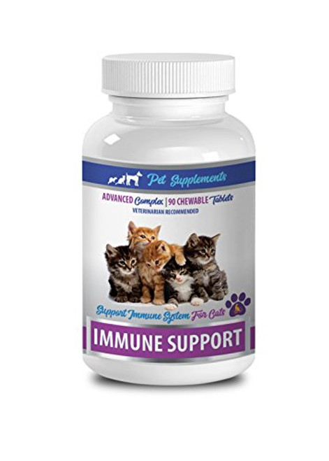 PET SUPPLEMENTS Immune Booster for Cats - Immune Support - for Cats - Vet Recommended - CHEWABLE - Milk Thistle cat - 1 Bottle  90 Chews