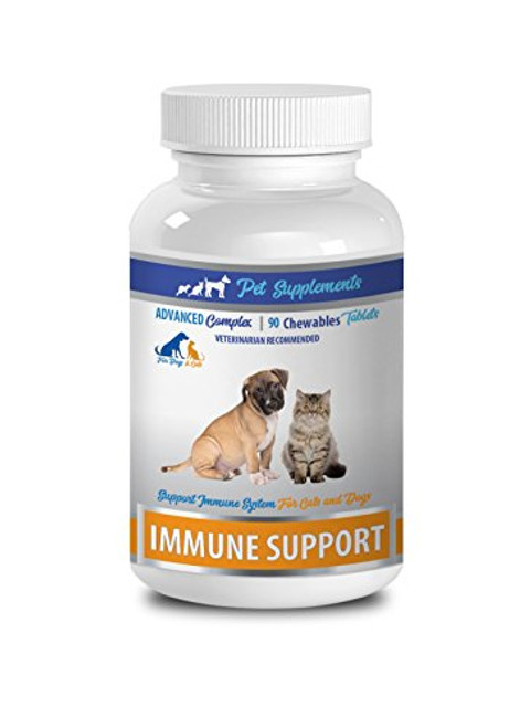 PET SUPPLEMENTS Immune Support cat Treats - Immune Support - for Dogs and Cats - Vet Recommended - Chews - Turkey Tail for Cats - 1 Bottle  90 Chews