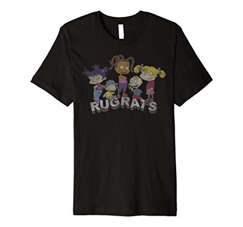 Rugrats Group Shot Vintage Distressed Block Text Premium T-Shirt