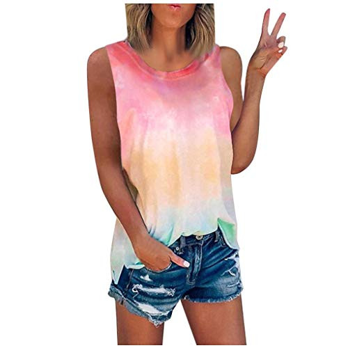 Liuxuelifg3 Tank Tops for Women Casual Summer Women Summer Tie Dye Tank Tops Sleeveless T Shirt Loose Color Block Blouse Liuxuelifg3 Tank Tops for Women Casual Summer Women Summer Tie Dye Tank Tops Sleeveless T Shirt Loose Color Block Blouse