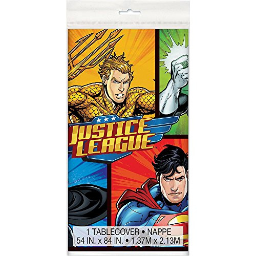 Unique Justice League Plastic Tablecloth, 84" x 54" Unique Justice League Plastic Tablecloth, 84" x 54"