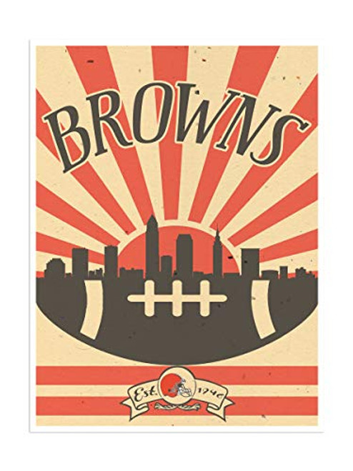 Art Cleveland Browns Poster Sunset Print 12x16 Wall Decor Art Cleveland Browns Poster Sunset Print 12x16 Wall Decor
