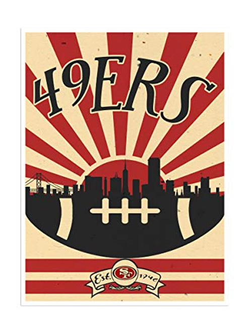 Art SF 49ers Poster Sunset Print 12x16 Wall Decor Art SF 49ers Poster Sunset Print 12x16 Wall Decor